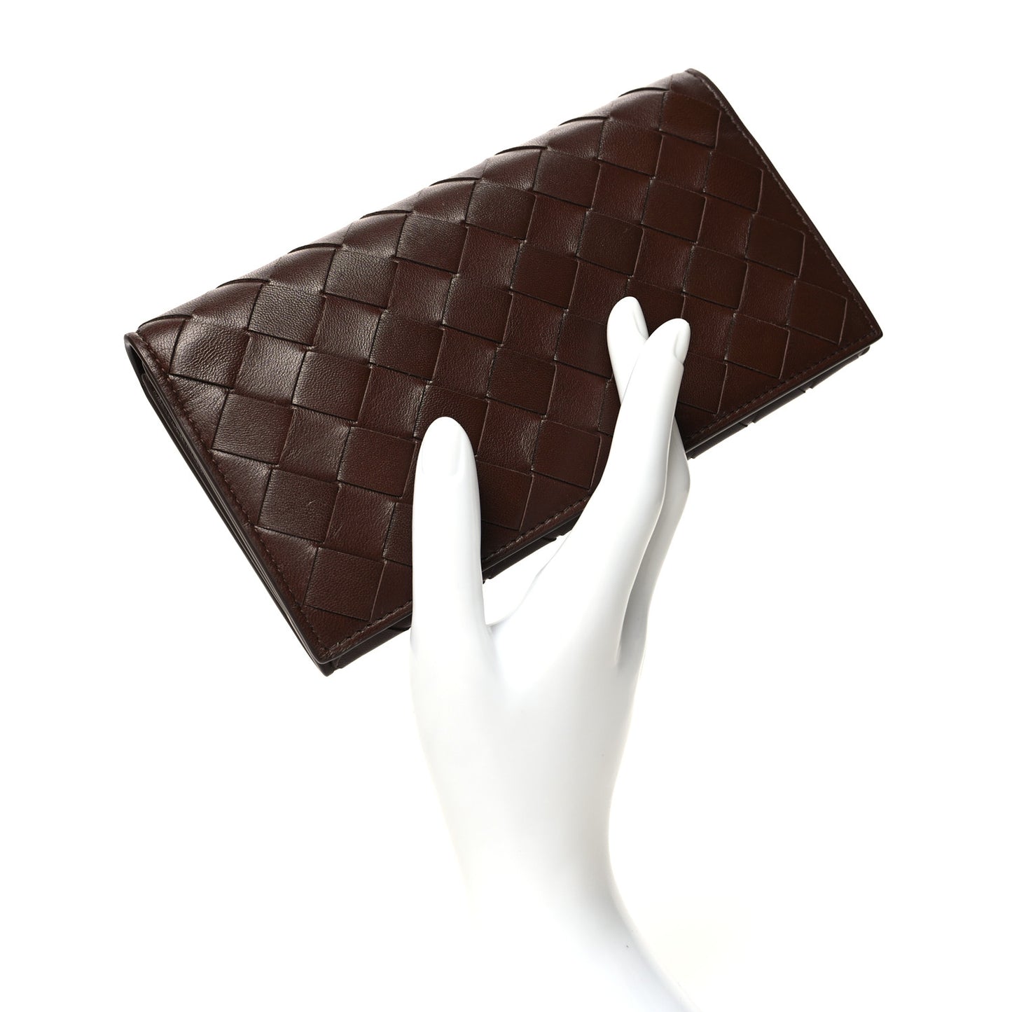 Nappa Intrecciato Long Slim Wallet Acorn