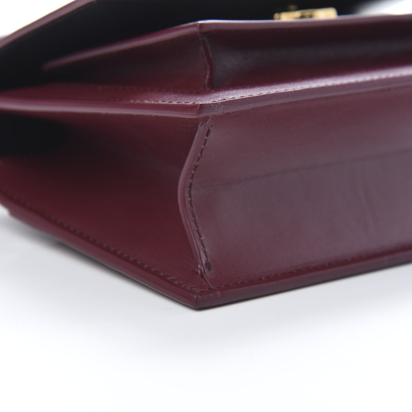 Box Calfskin XS Sharp Top Handle Bag Burgundy
