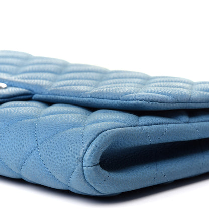 Chanel Iridescent Caviar Quilted Clutch With Chain Flap Blue 9 of 12