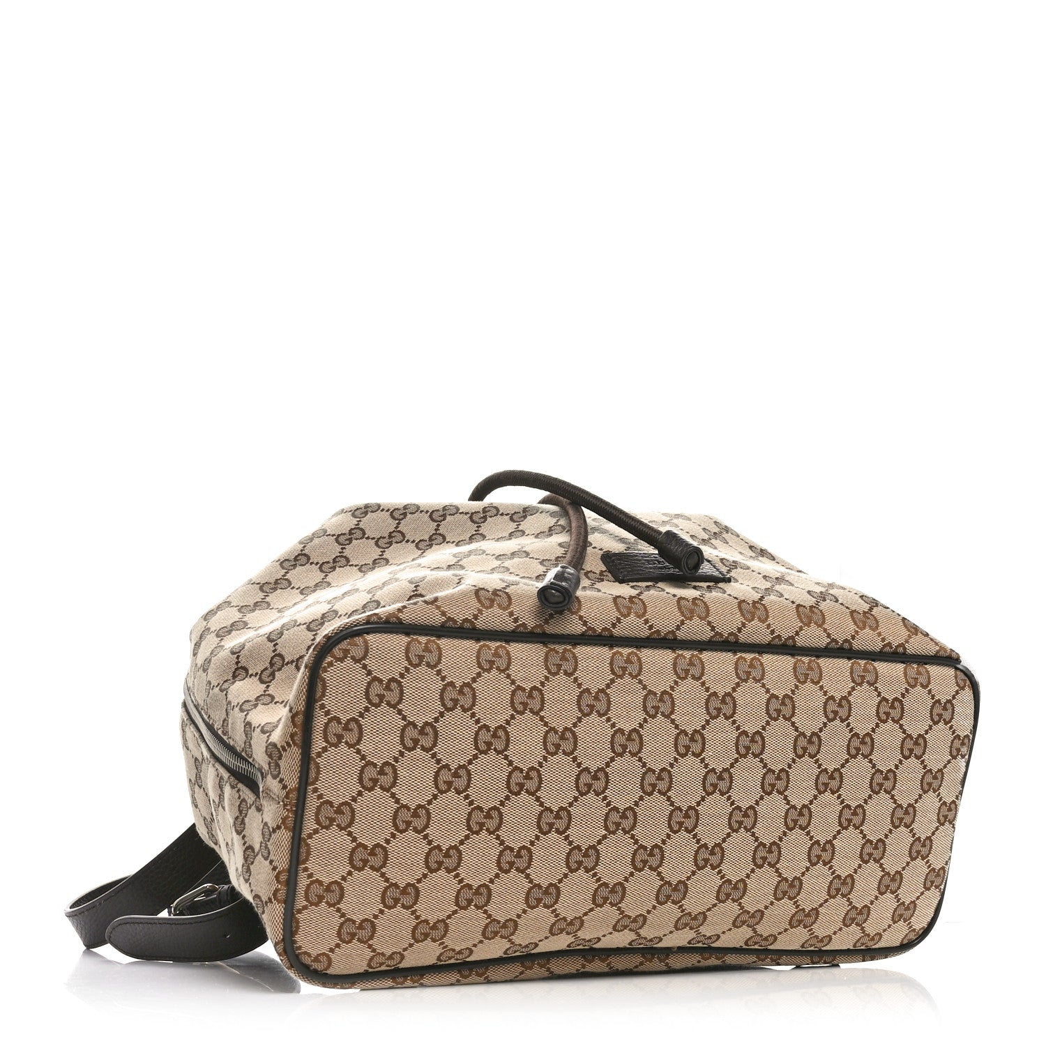 Gucci Monogram Dollar Calfskin O Drawstring Backpack Beige Ebony Testa di Moro Dark Chocolate 4 of 10