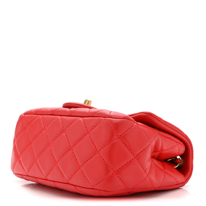 Chanel Lambskin Quilted Mini Pearl Crush Flap Red 10 of 10