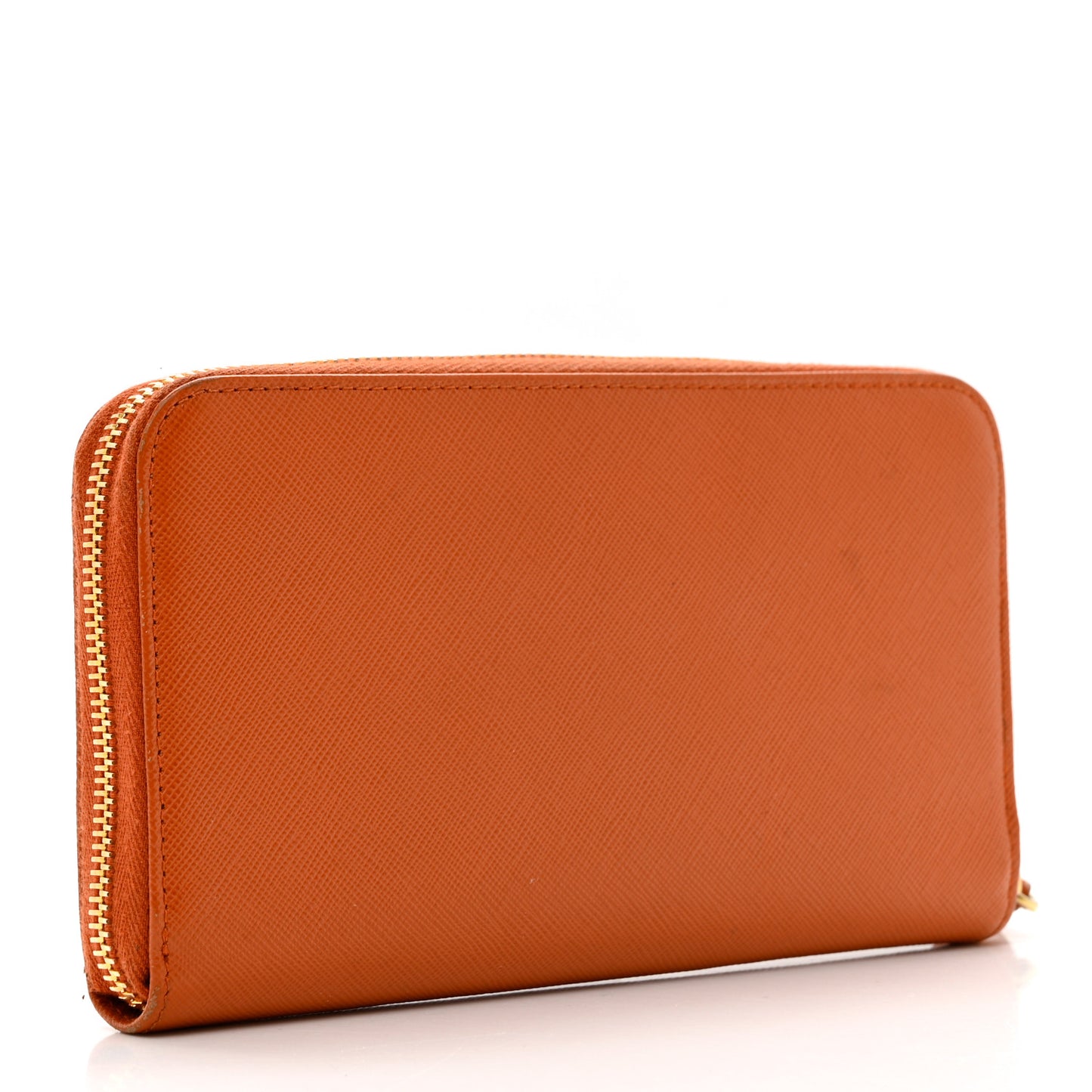 Saffiano Metal Zip Around Wallet Rame