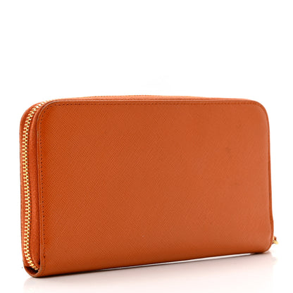 Prada Saffiano Metal Zip Around Wallet Rame 3 of 10