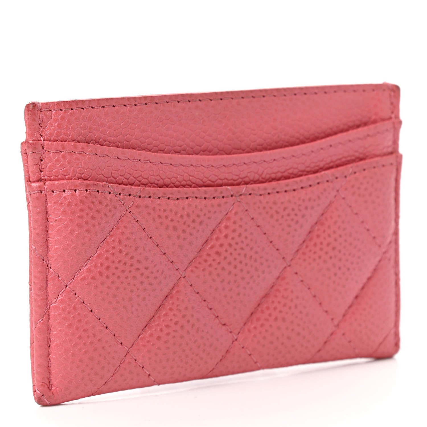 Chanel Caviar Quilted Card Holder Pink 3 of 14