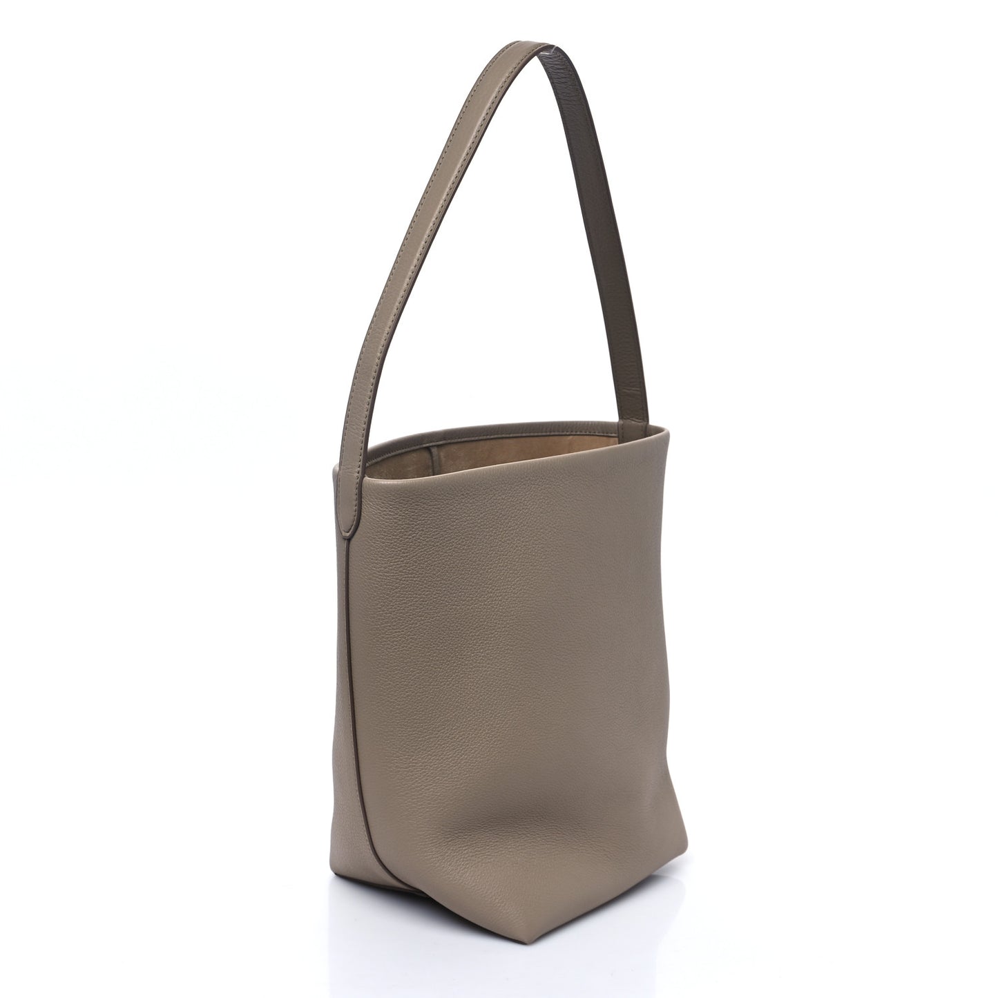 Grained Calfskin Medium N/S Park Tote Dark Taupe