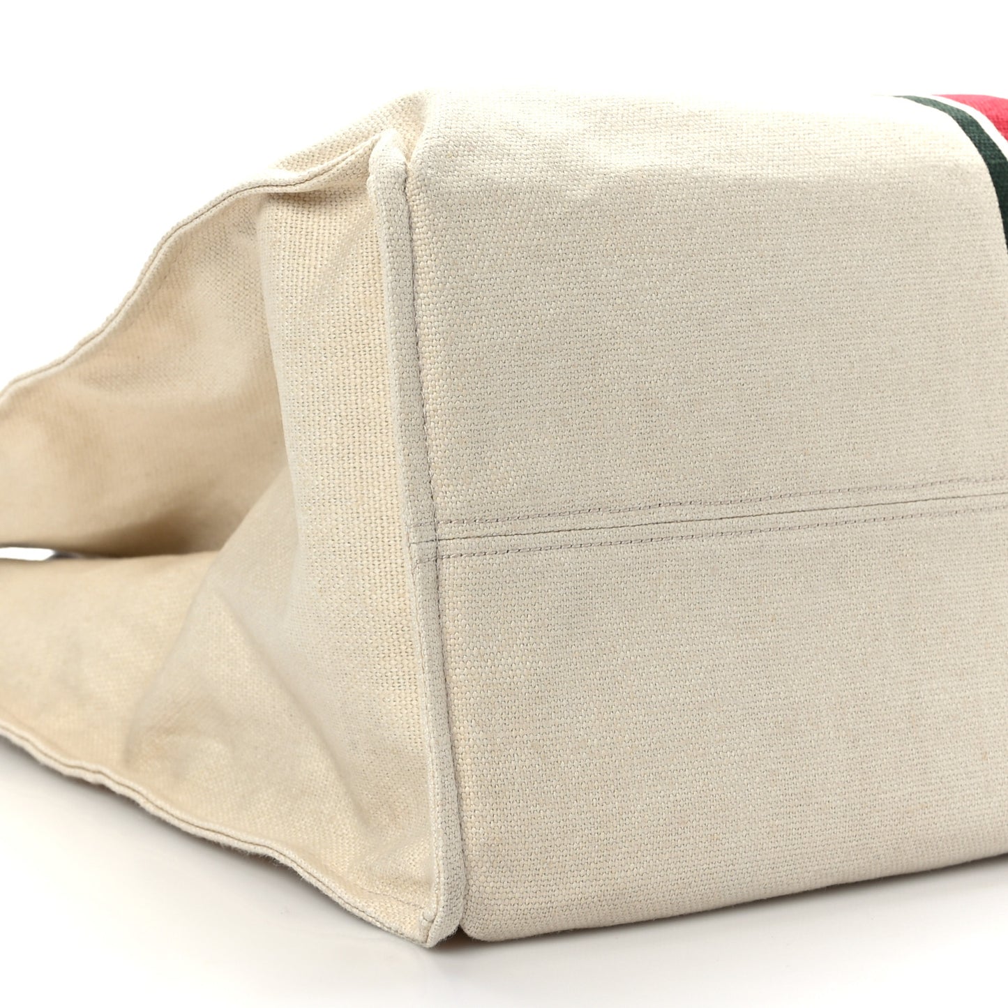 Linen Heavy Canvas Textured Dollar Calfskin Web Large Retro Interlocking G Foldable Tote Light Beige New Acero