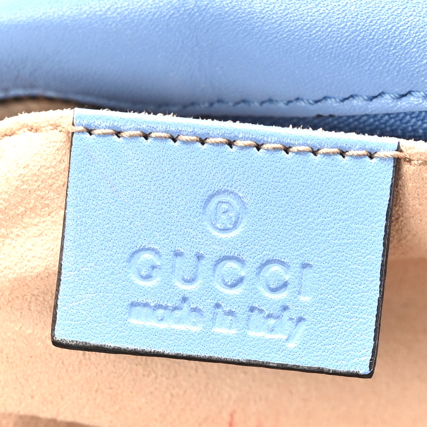 Gucci Calfskin Matelasse Small GG Marmont Chain Shoulder Bag Clear Sky Blue 6 of 9