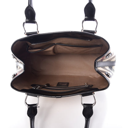 Burberry Patent Supernova Check Tote Black 5 of 11