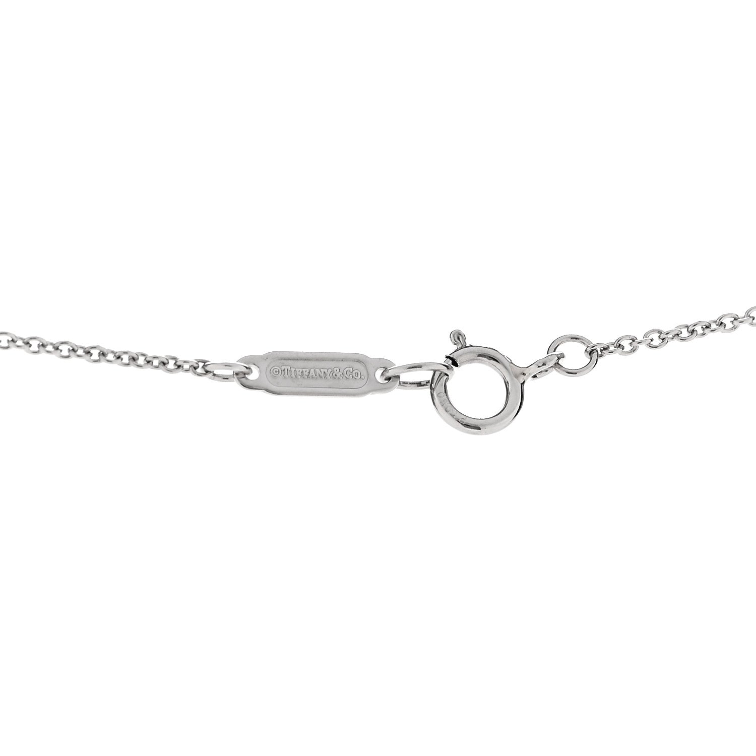Tiffany Platinum Diamond Fleur de Lis Key Bar Pendant Necklace 5 of 6