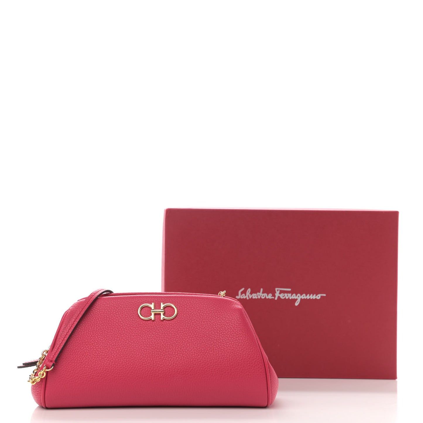 Calfskin Small Gancini Crossbody Pink
