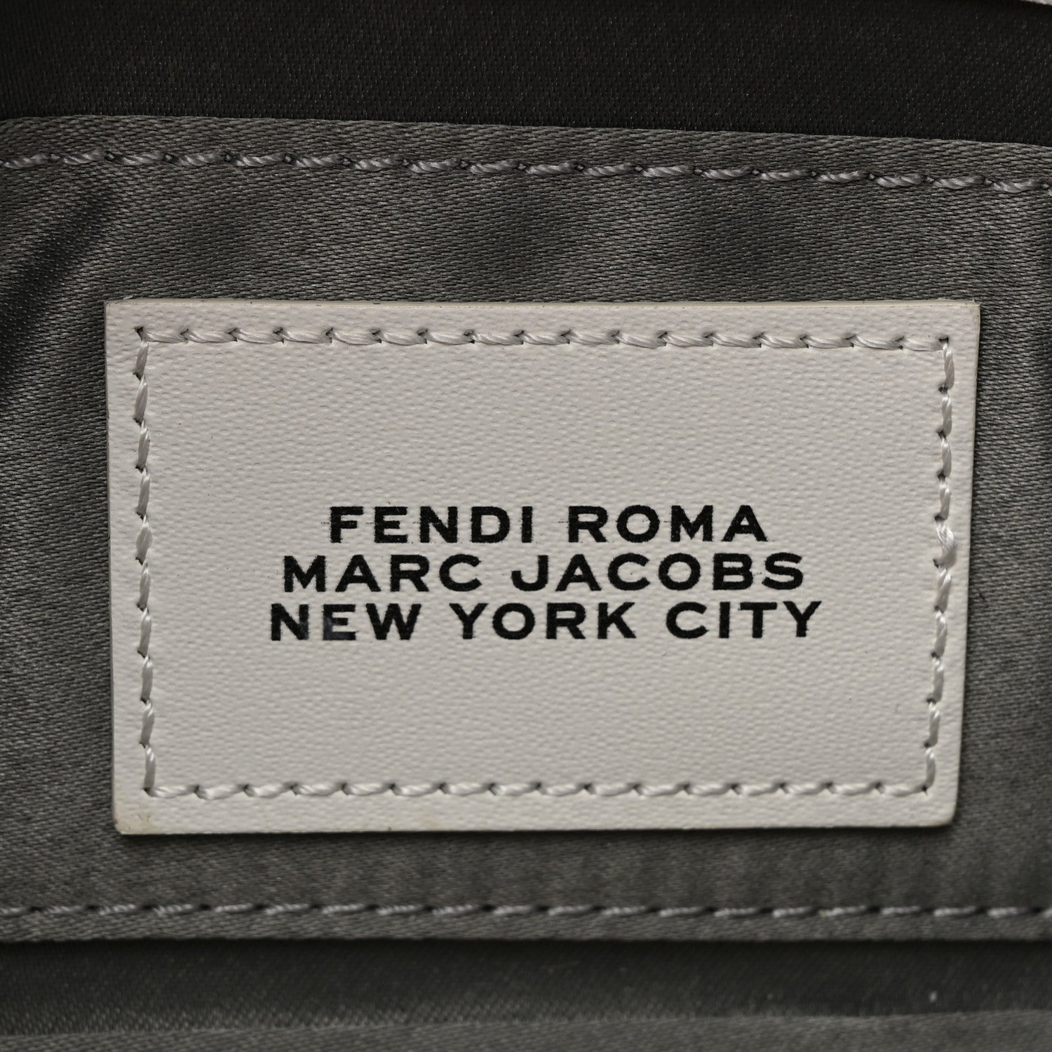 Fendi X MARC JACOBS Nappa Logo Phone Baguette White Black 6 of 10