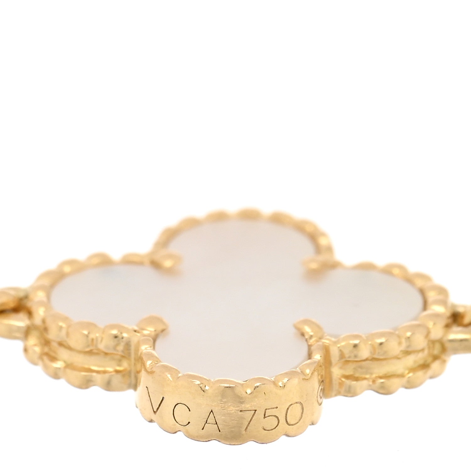 Van Cleef & Arpels 18K Yellow Gold Mother of Pearl 5 Motifs Vintage Alhambra Bracelet 3 of 4