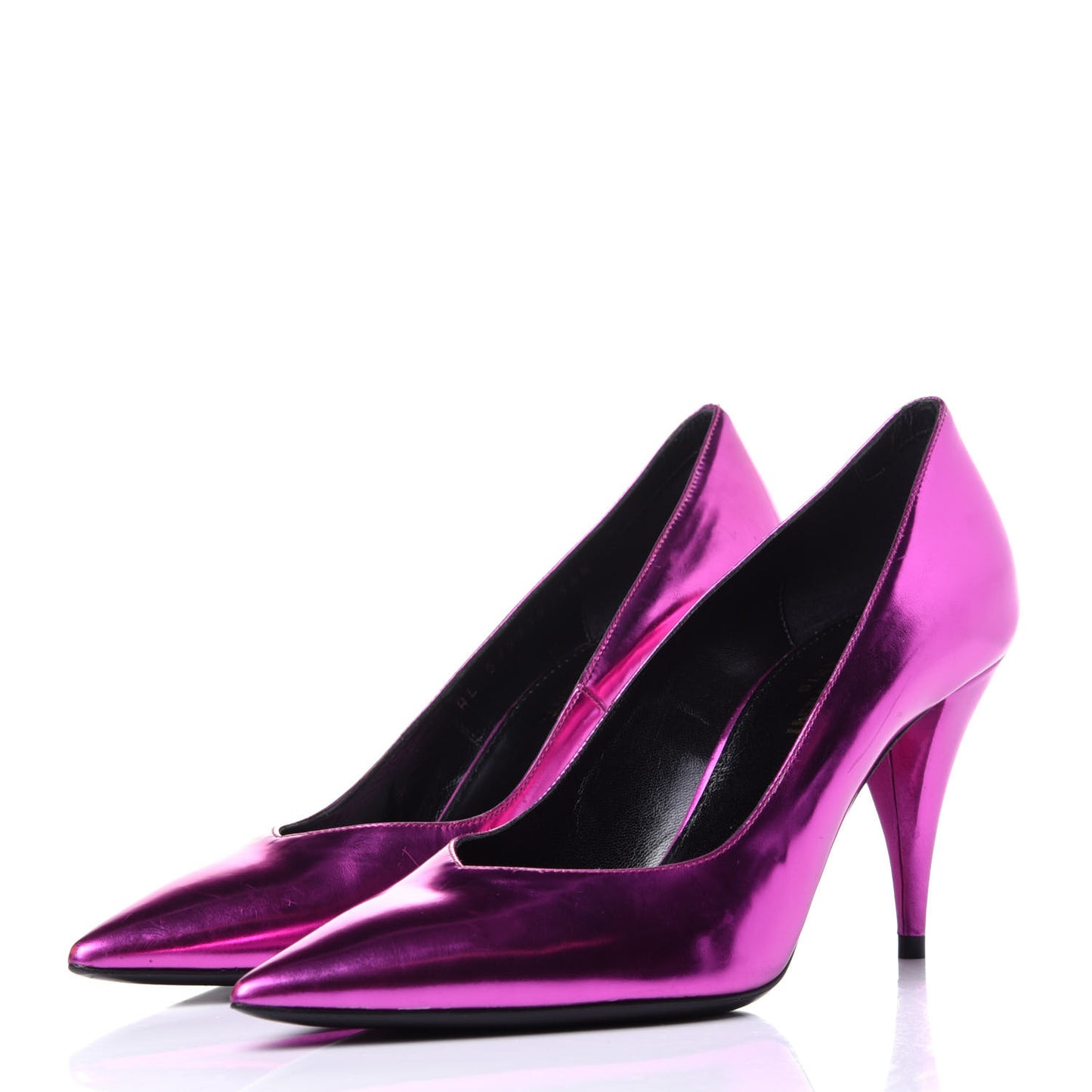 Metallic Calfskin Kiki 85 Pumps 36.5 Fuchsia