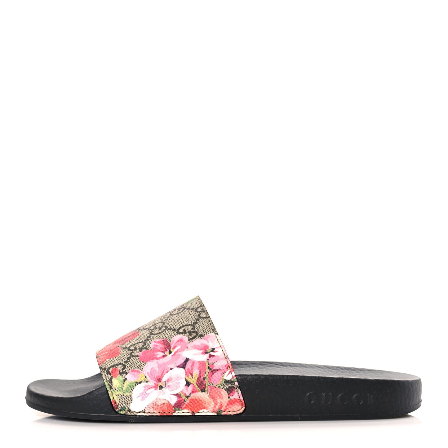 GG Supreme Monogram Blooms Slide Sandals 38 Beige Multicolor