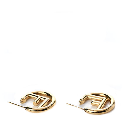 Fendi Metal FF Hoop Earrings Gold 3 of 5