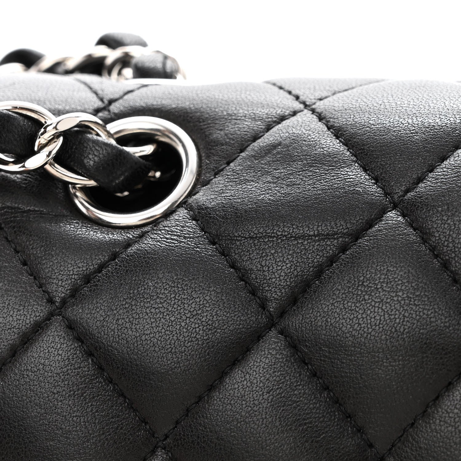 Chanel Lambskin Quilted Medium Double Flap Black 13 of 19