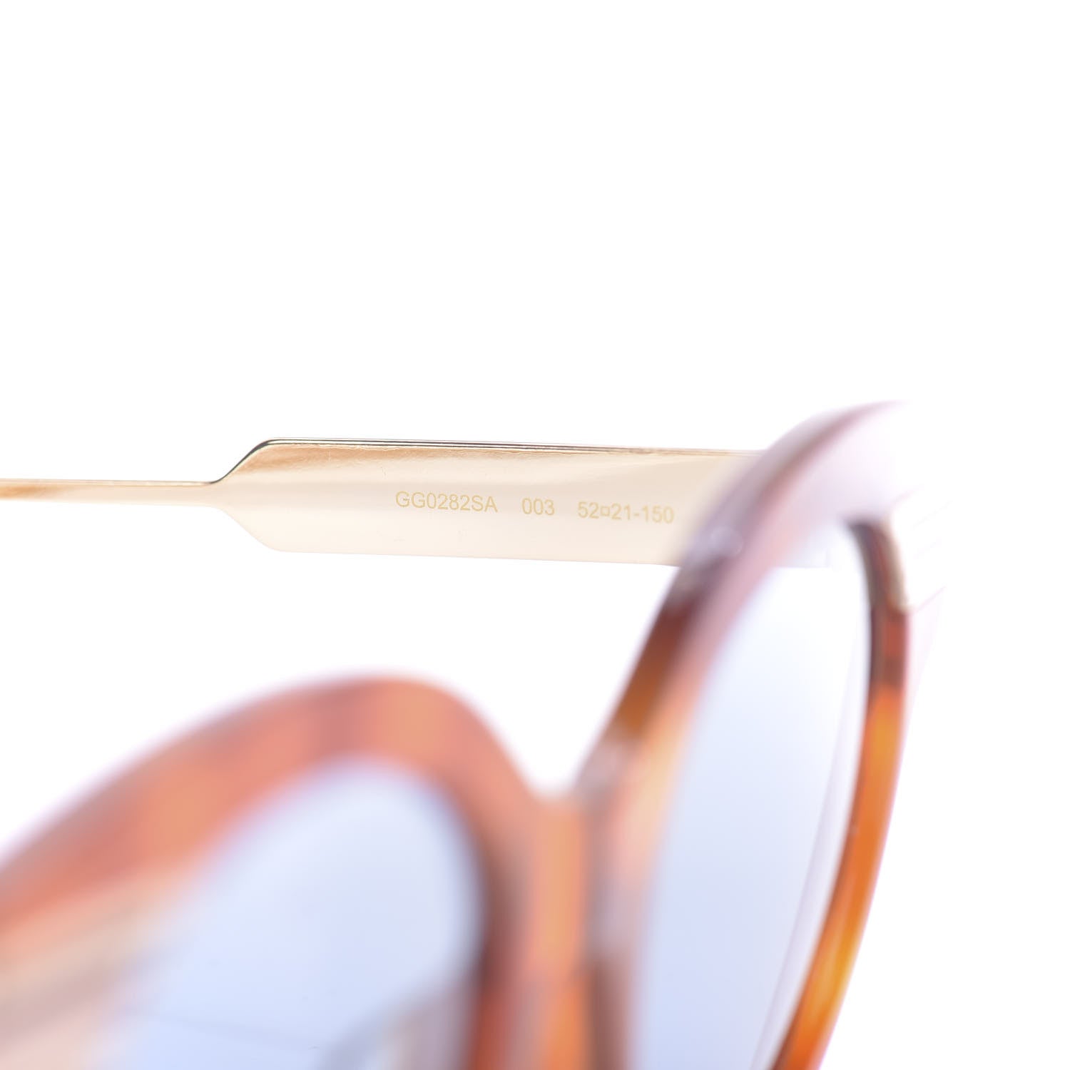 Gucci Acetate Round Frame Web Sunglasses GG0282SA Tortoise 6 of 11