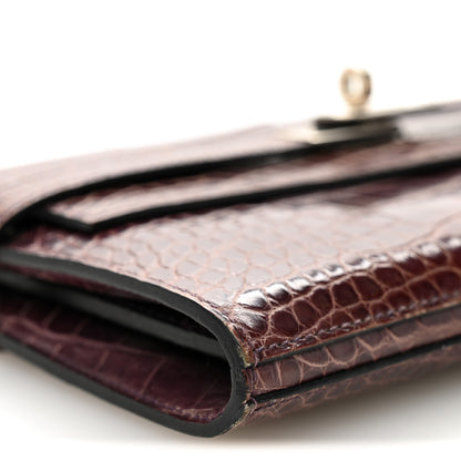 Hermes Shiny Alligator Kelly Longue Wallet Amethyst 9 of 10