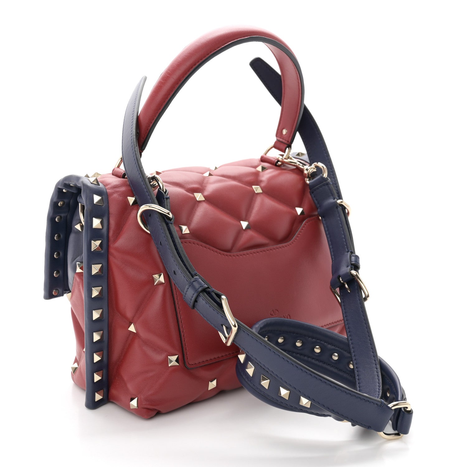 Valentino Garavani Nappa Medium Candystud Top Handle Bag Rosso Valentino Navy 3 of 10