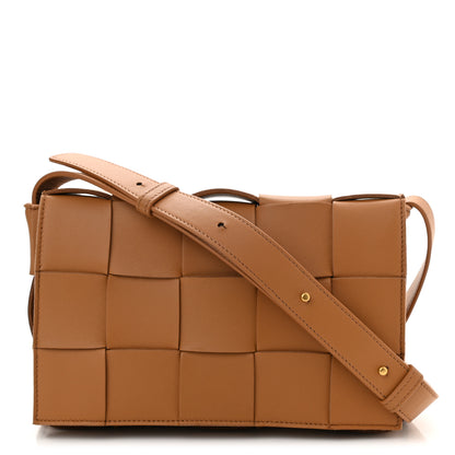 Bottega Veneta Lambskin Maxi Intrecciato Cassette Crossbody Bag Caramel 1 of 7