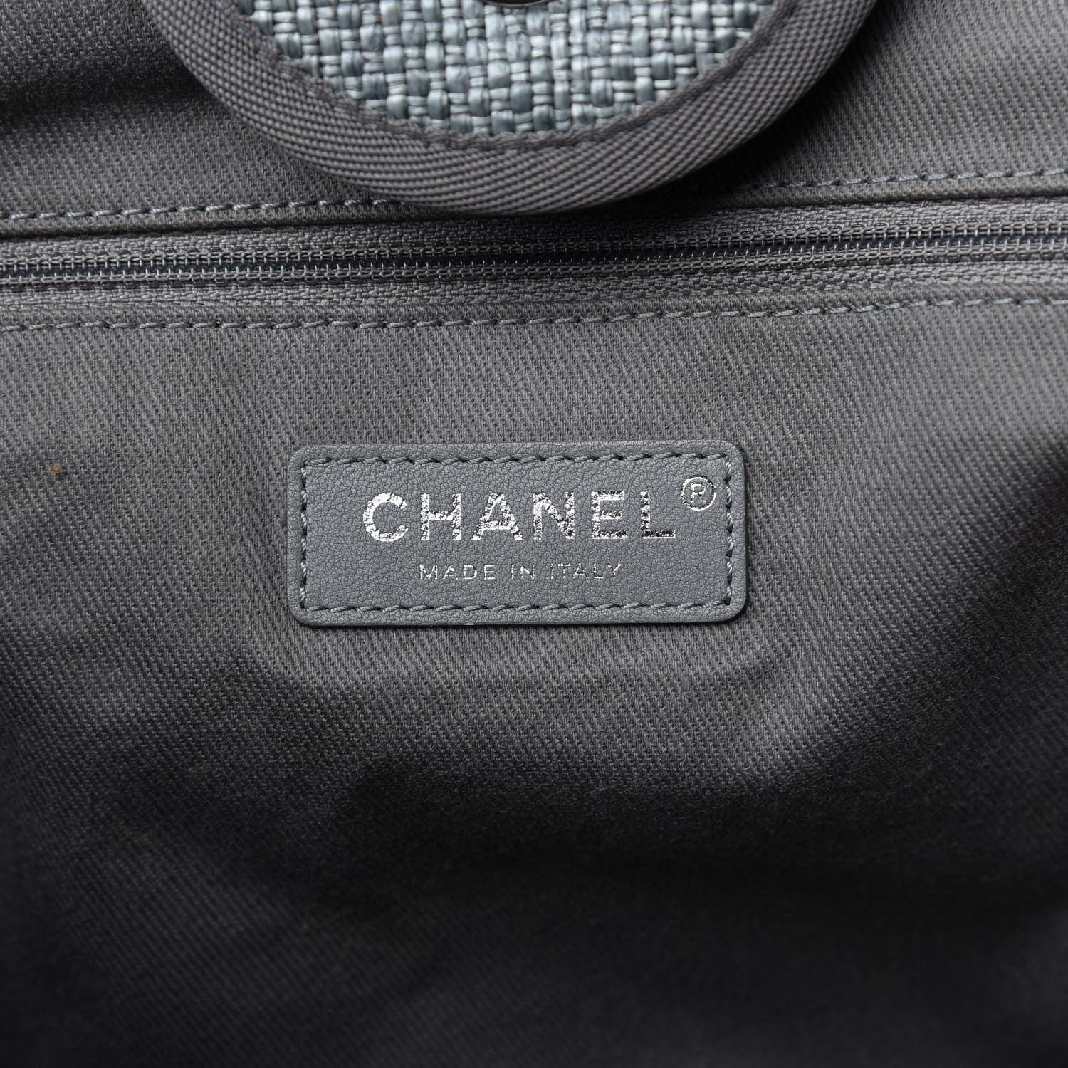 Chanel Woven Straw Raffia Medium Deauville Tote Grey 8 of 10