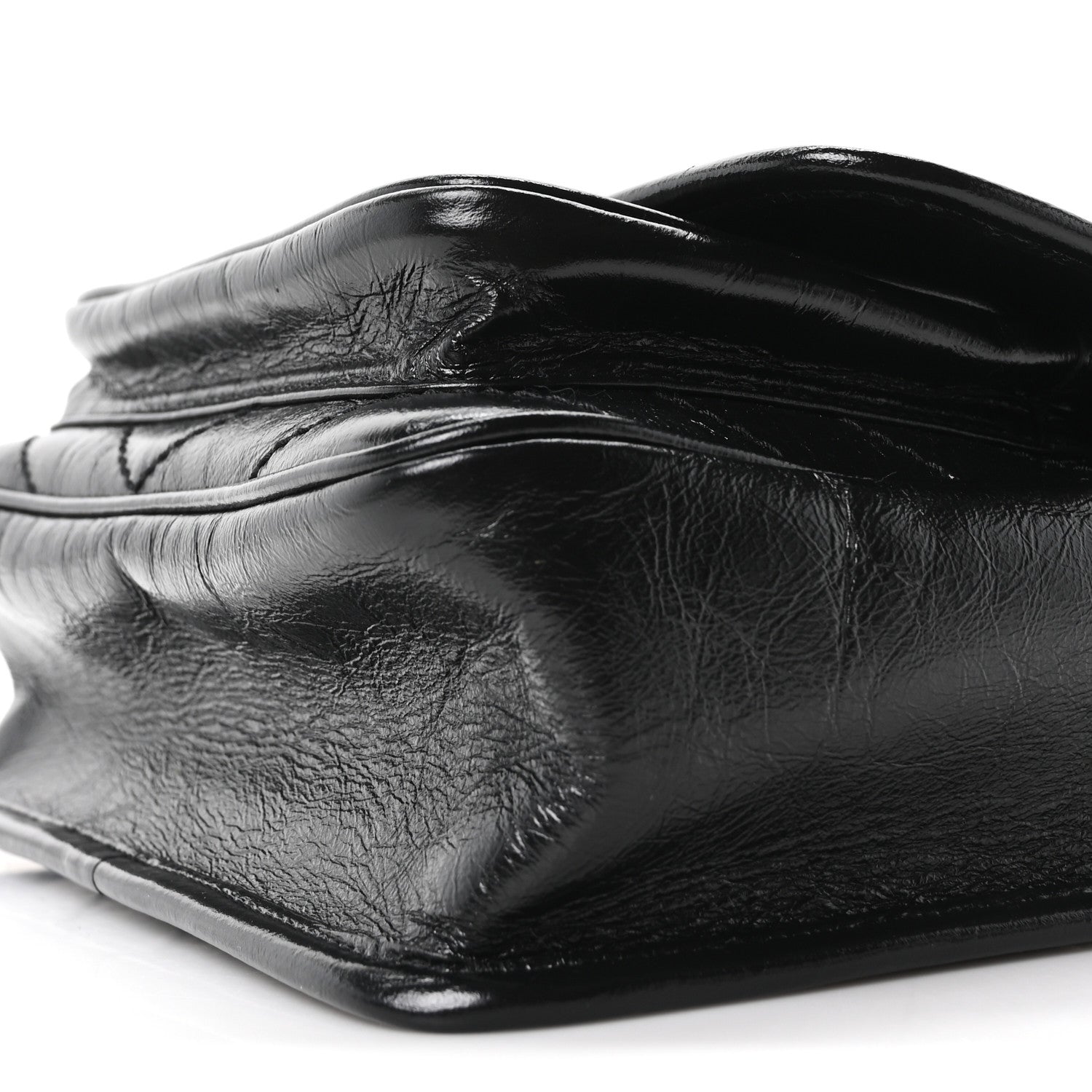 Saint Laurent Crinkled Calfskin Matelasse Monogram Baby Niki Chain Satchel Black 10 of 12