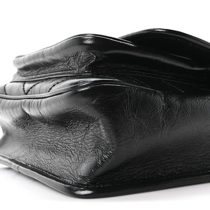 Saint Laurent Crinkled Calfskin Matelasse Monogram Baby Niki Chain Satchel Black 10 of 12