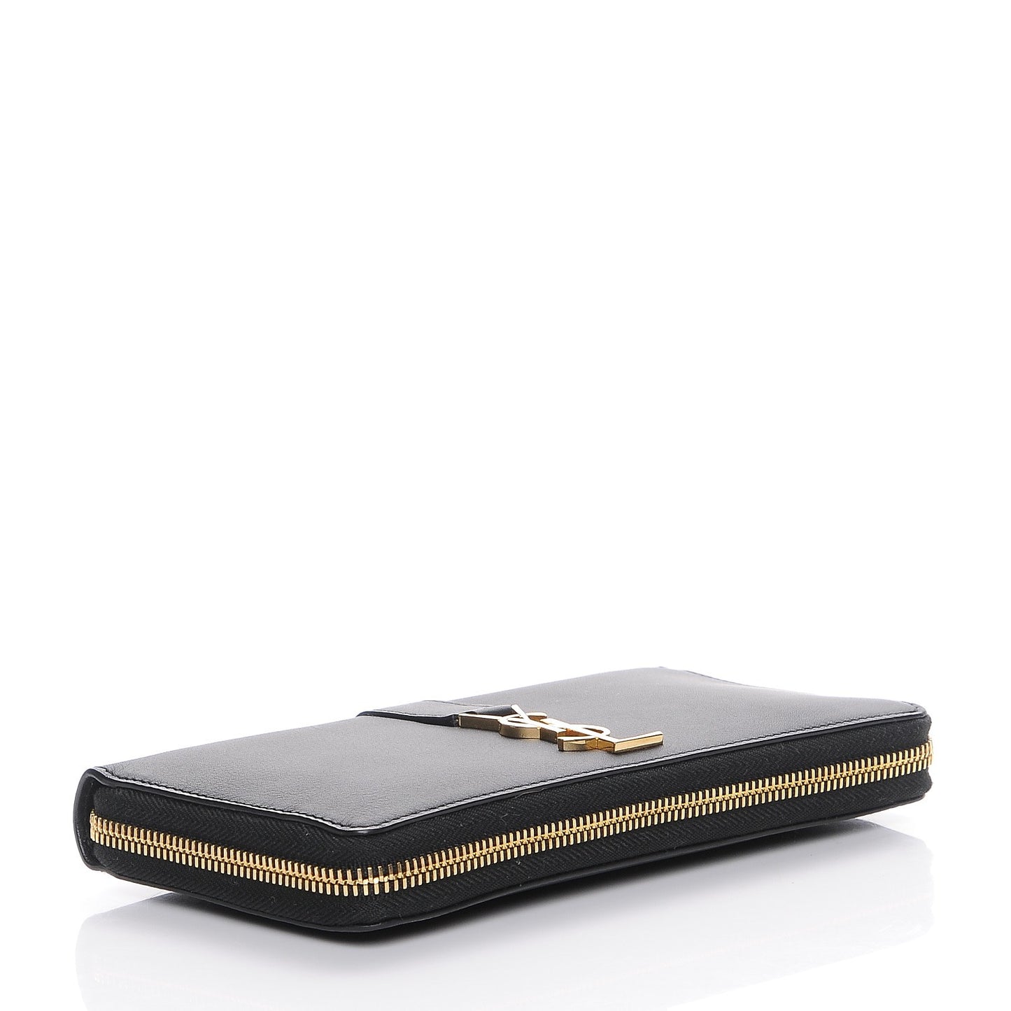 Calfskin Monogram Zip Around Wallet Black