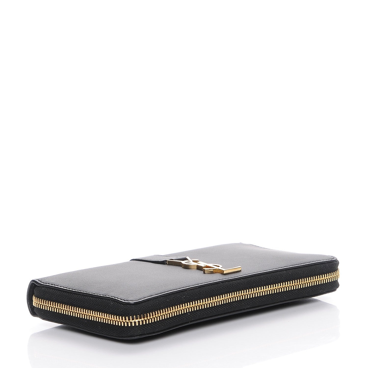 Saint Laurent Calfskin Monogram Zip Around Wallet Black 4 of 7
