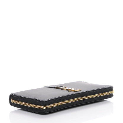 Saint Laurent Calfskin Monogram Zip Around Wallet Black 4 of 7
