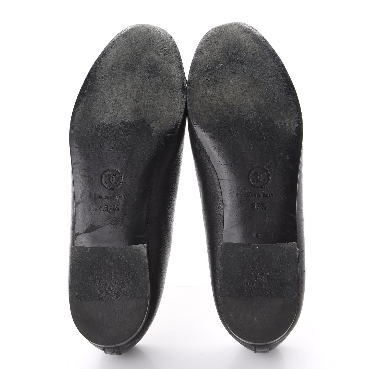 Lambskin Patent Cap Toe Ballerina Flats 37.5 Black