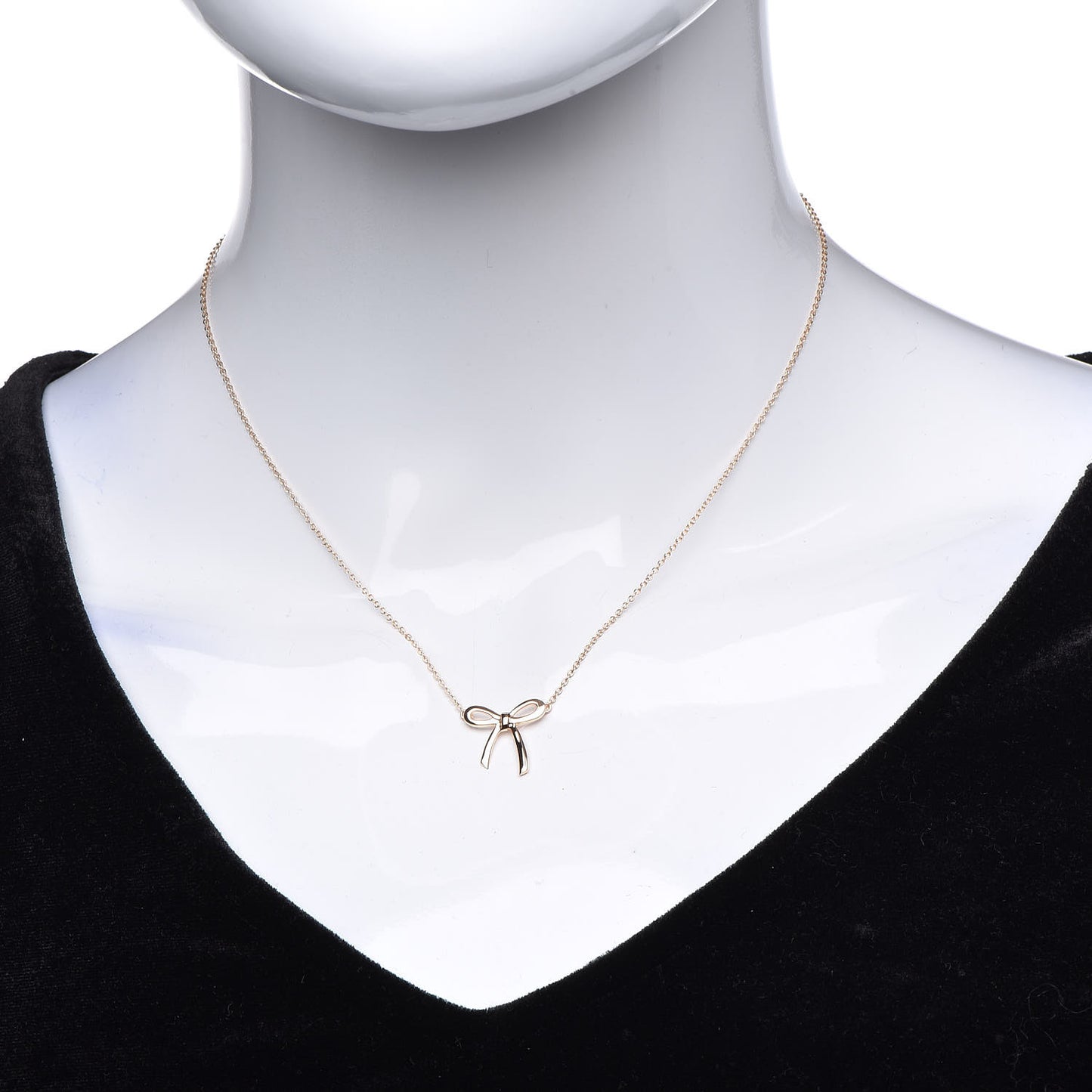18K Rose Gold Mini Bow Pendant Necklace
