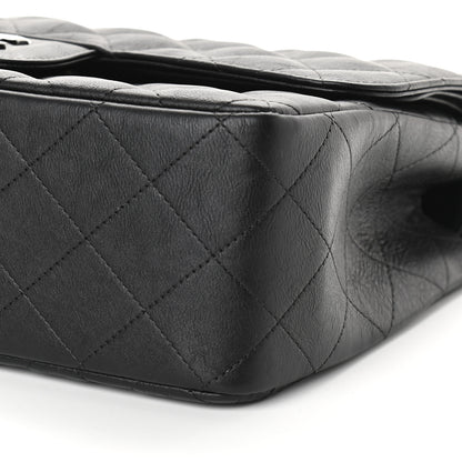 Chanel Crumpled Calfskin Quilted Jumbo Double Flap So Black 9 of 9