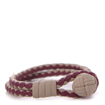 Bottega Veneta Nappa Intrecciato Two Tone Bracelet Bordeaux Beige 1 of 4