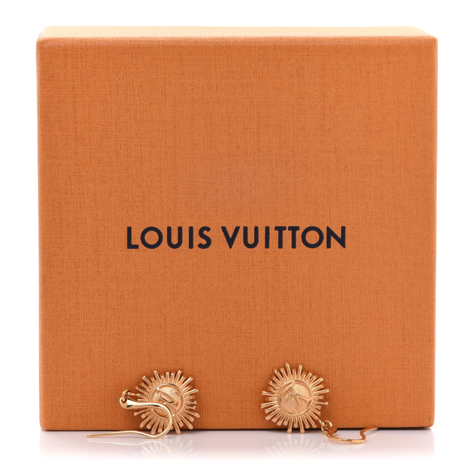Louis Vuitton Brass Vendome Drop Earrings Gold 5 of 5