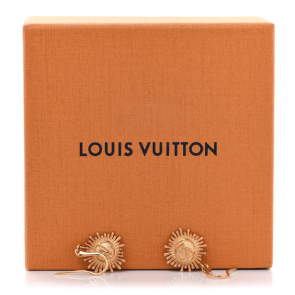 Louis Vuitton Brass Vendome Drop Earrings Gold 5 of 5