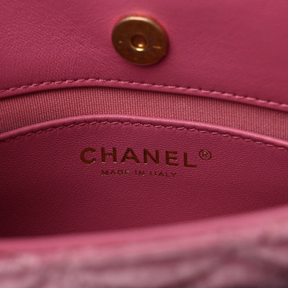 Chanel Velvet Quilted Small Wavy CC Hobo Pink 6 of 9