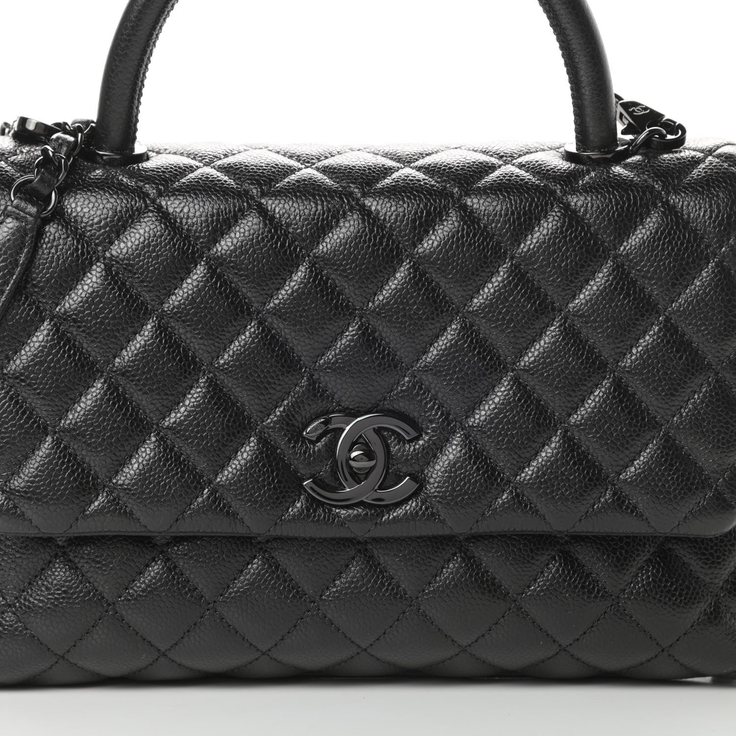 Chanel Caviar Quilted Small Coco Handle Flap So Black 8 of 11
