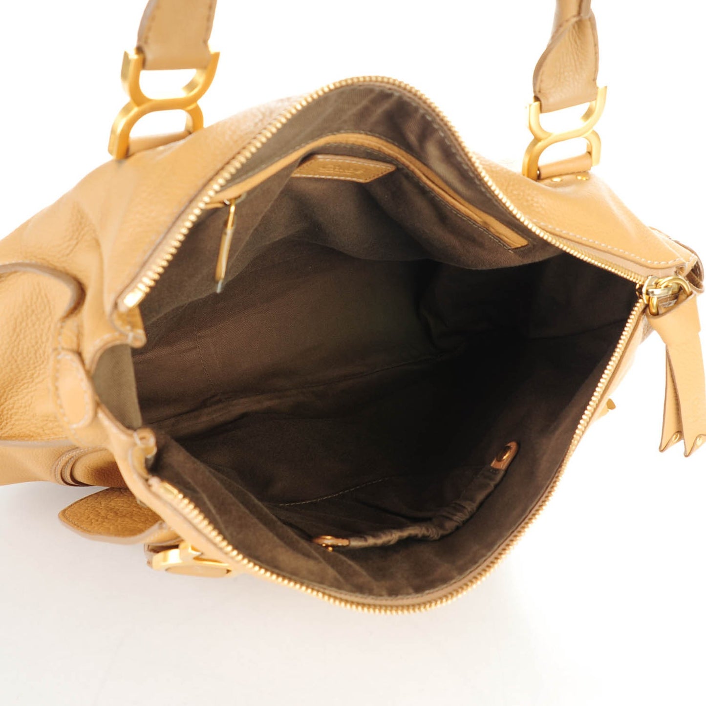 Calfskin Large Marcie Satchel Sand Shell
