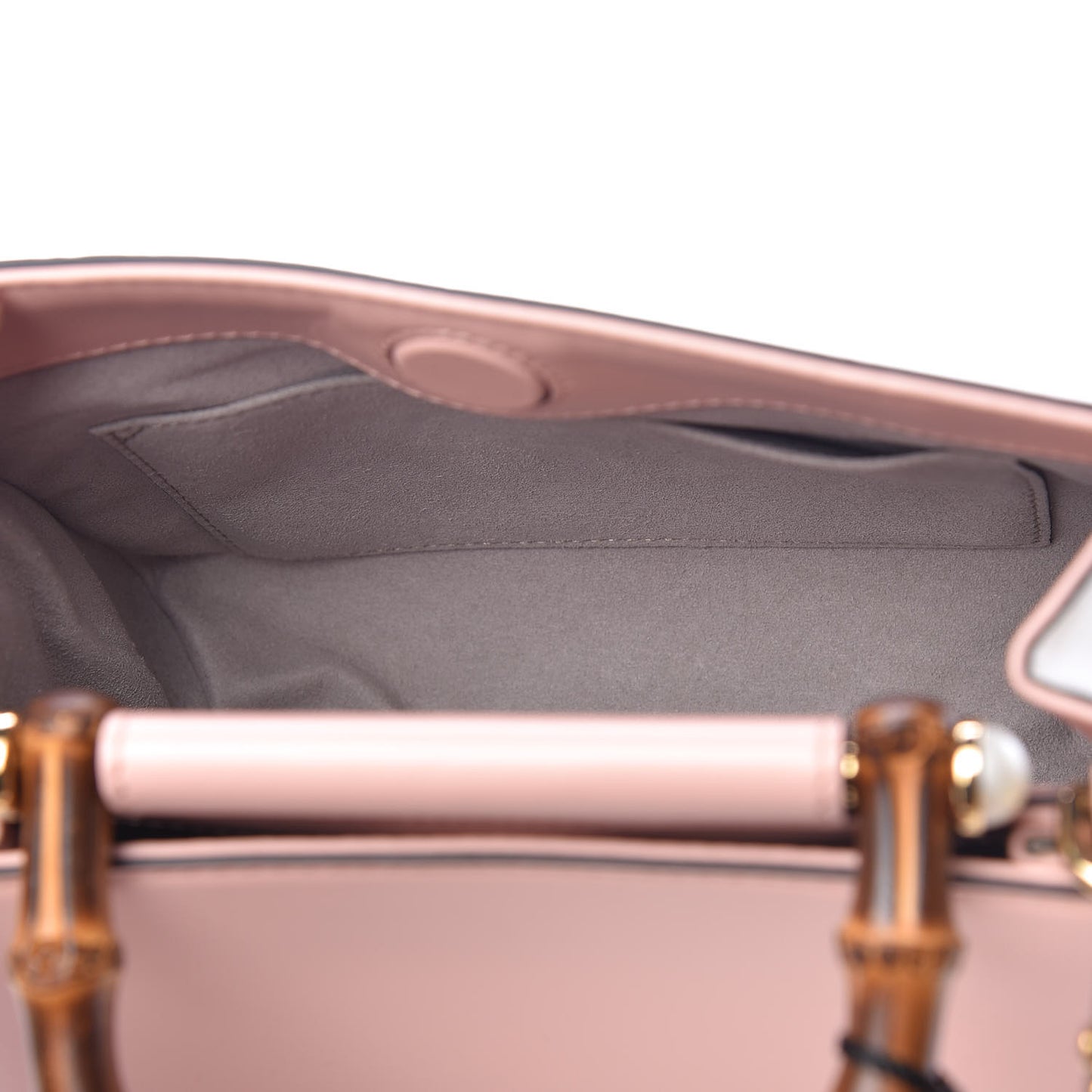 Nappa Bamboo Web Mini Nymphaea Top Handle Bag Perfect Pink Mystic White
