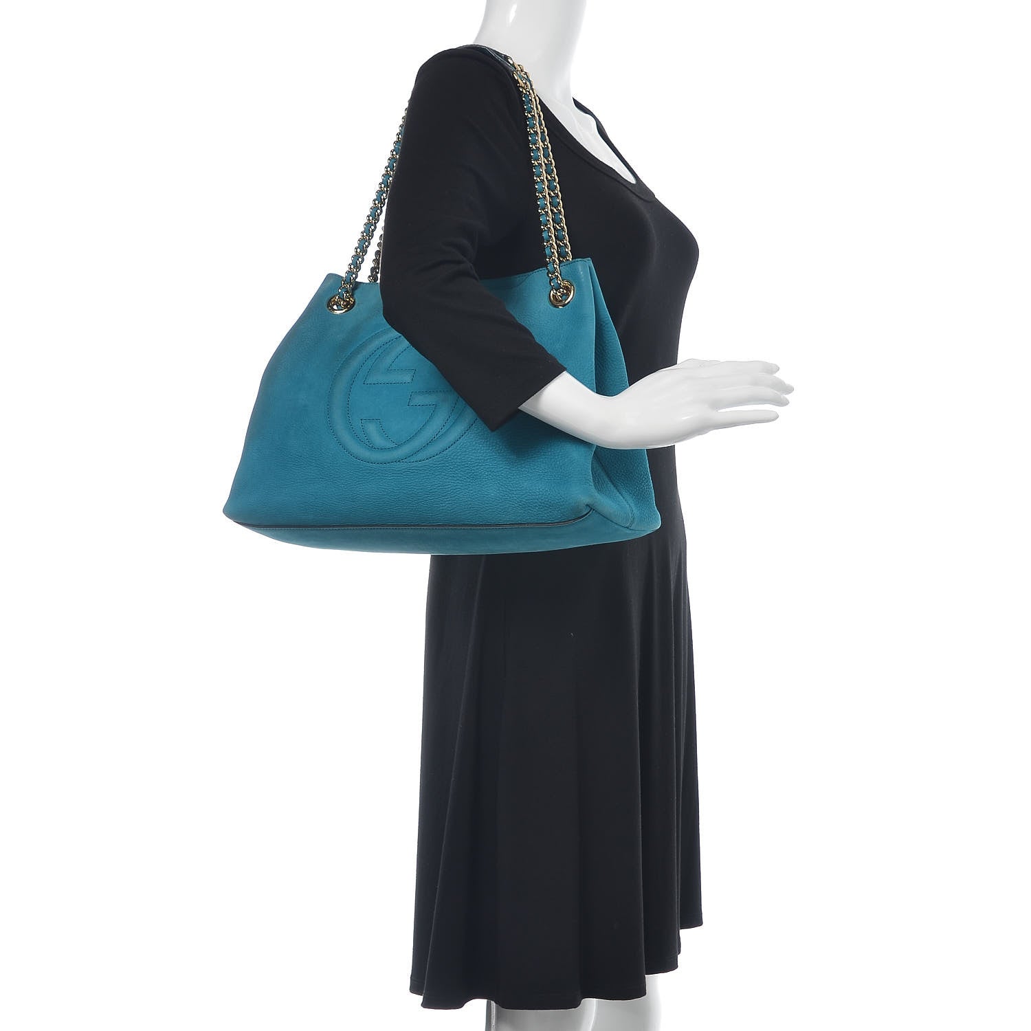 Gucci Vitello Range Medium Soho Chain Shoulder Bag Deep Cobalt 2 of 18