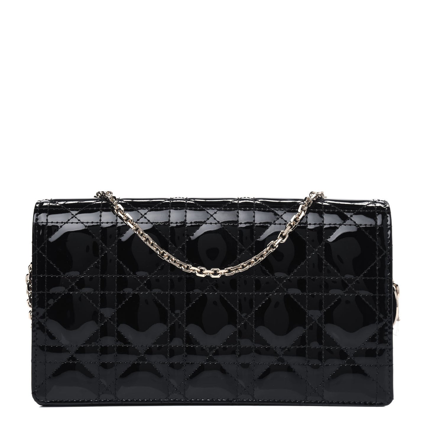 Patent Cannage Lady Dior Pouch Black