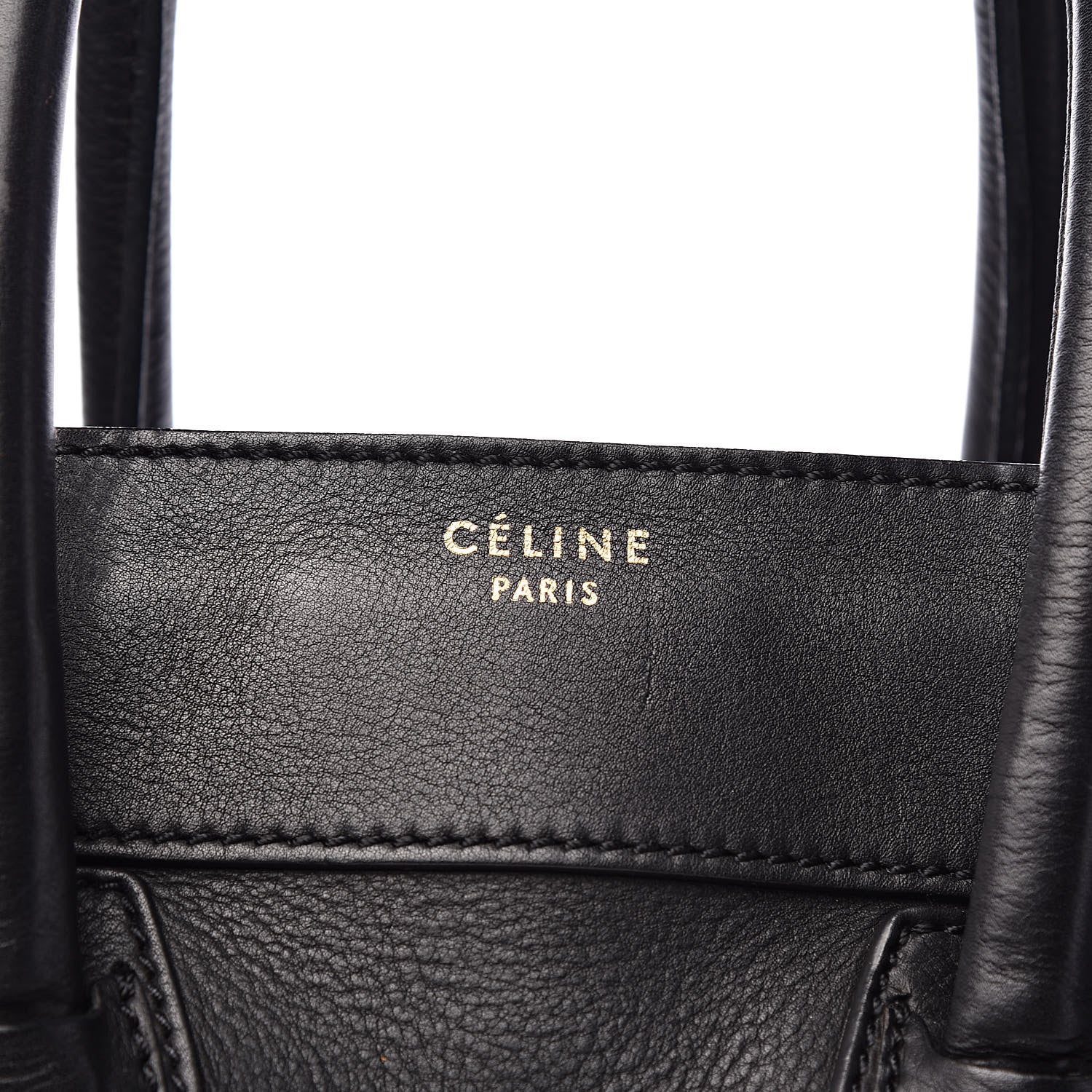 Celine Drummed Calfskin Mini Luggage Black 8 of 11