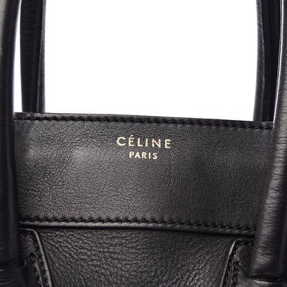 Celine Drummed Calfskin Mini Luggage Black 8 of 11