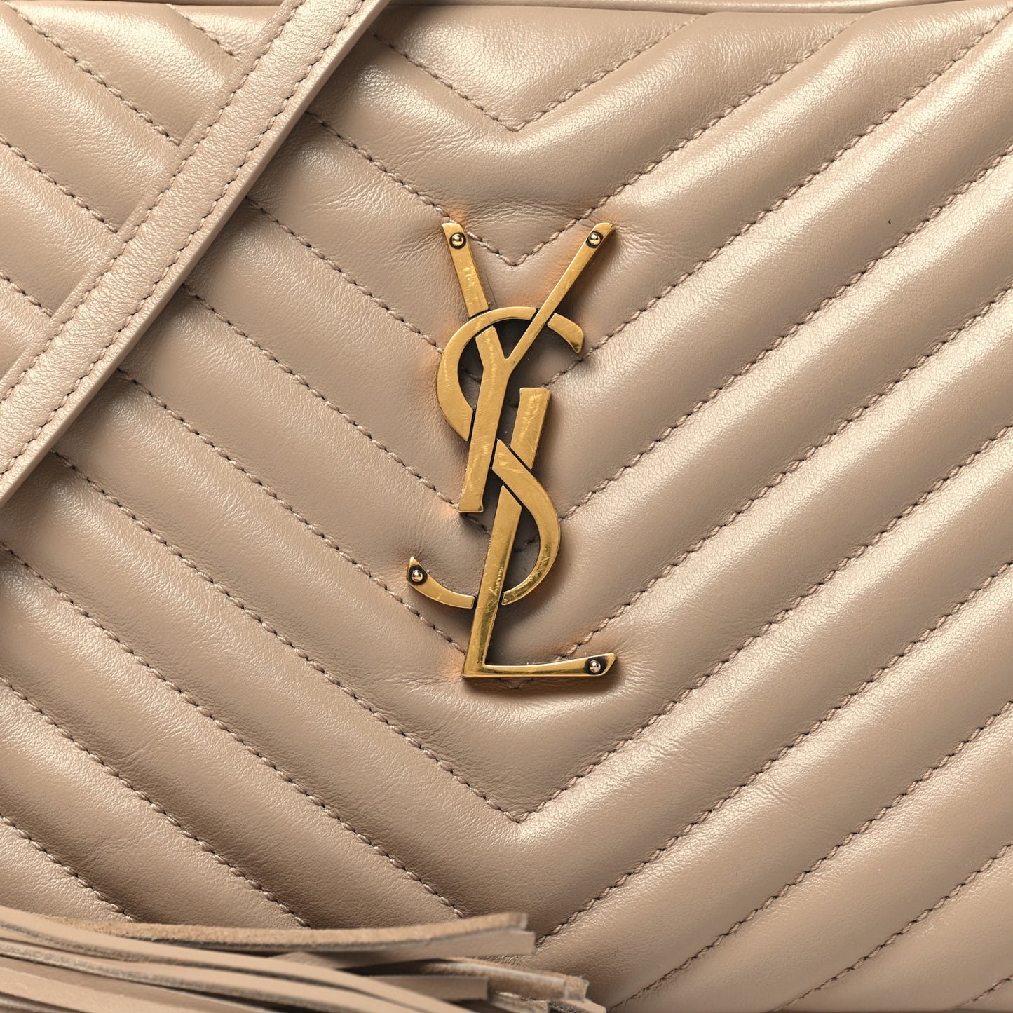 Calfskin Matelasse Monogram Lou Camera Bag Dark Beige