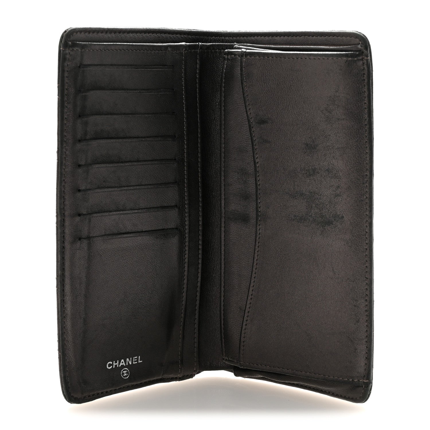 Chanel Metallic Lambskin Quilted Yen Wallet Grey 5 of 7