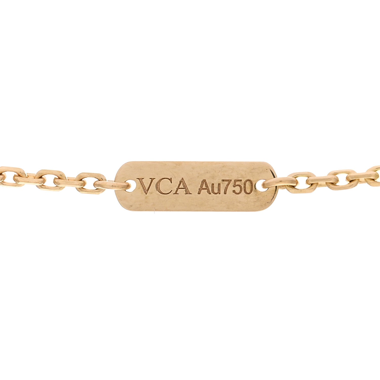 Van Cleef & Arpels 18K Yellow Gold Diamond Vintage Alhambra Pendant Necklace 5 of 6