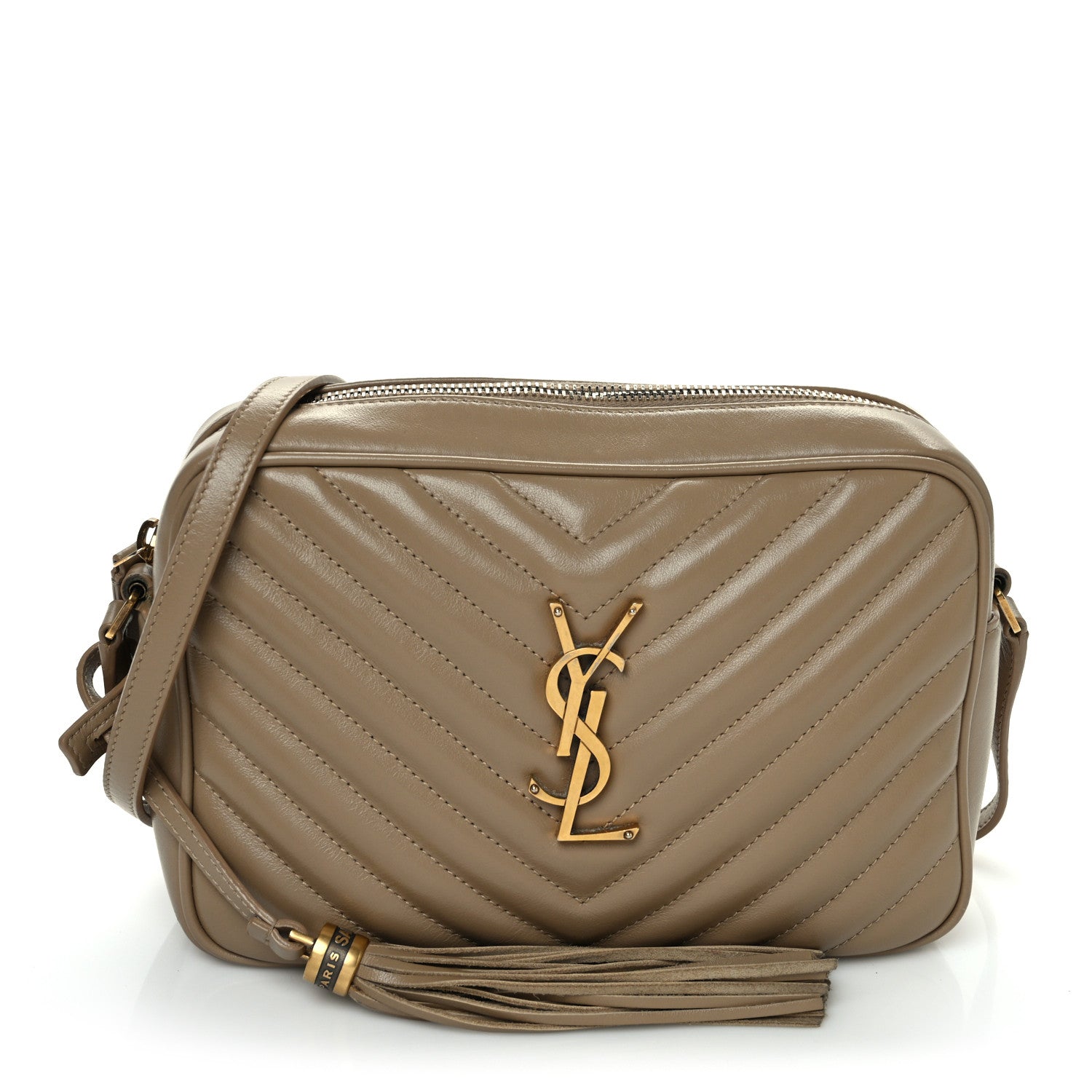 Saint Laurent Calfskin Matelasse Monogram Lou Camera Bag Taupe 1 of 15