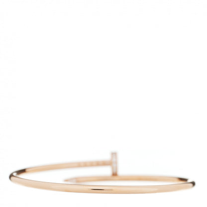 Cartier 18K Pink Gold Diamond Small Juste Un Clou Bracelet 15 2 of 3