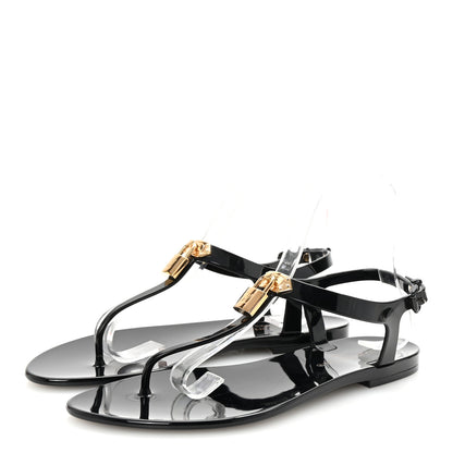 Louis Vuitton Rubber Bikini Thong Flat Sandals 39 Black 4 of 8